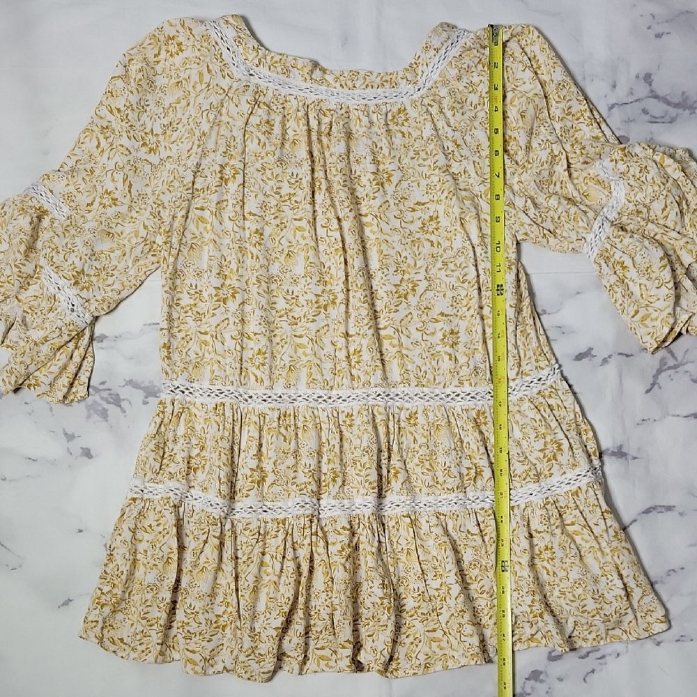 Free People 'Talk About It' Yellow Floral Blouse - Picture 3 of 5
